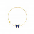 18K Gold Bracelet With Lapis Butterfly Shaped ( small size )