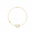  Bracelet Gold 18K with White Seashell Butterfly ( small size )
