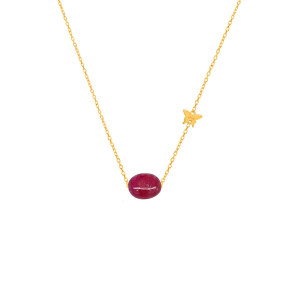GOLD NECKLACE 18k WITH RUBI STONE