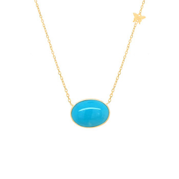 Gold chain 18k with Turquoise stone