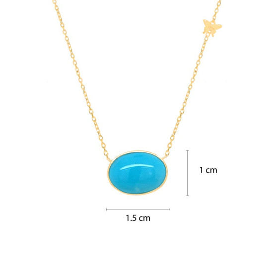 Gold chain 18k with Turquoise stone Gold chain 18k with Turquoise stone