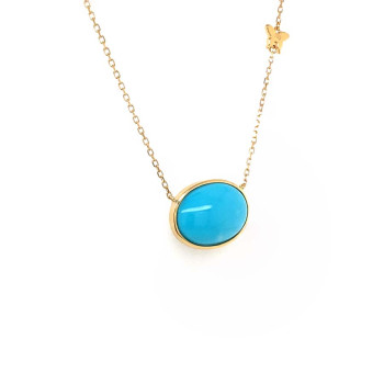 Gold chain 18k with Turquoise stone