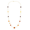Gold chain 18k with amber stones