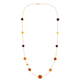 Gold chain 18k with amber stones