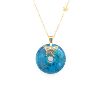GOLD CHAIN 18K WITH CRISCOLA STONE ( MEDIUM SIZE )