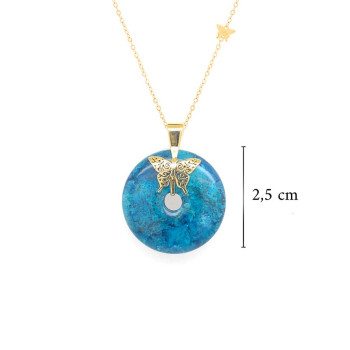 GOLD CHAIN 18K WITH CRISCOLA STONE ( MEDIUM SIZE )
