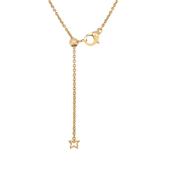 RUBI GOLD 18K CHAIN ( LOVE ) CRAFTED ON GRAY SEASHILL