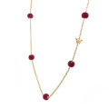 Gold chain 18k with RUBY stones