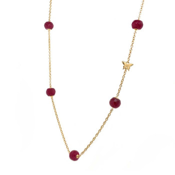 Gold chain 18k with RUBY stones