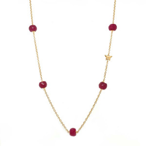 Gold chain 18k with RUBY stones