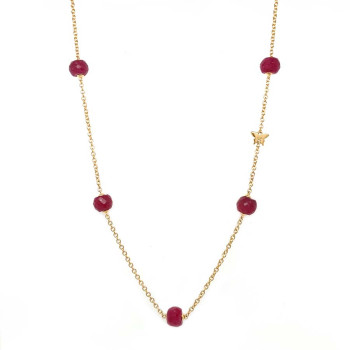 Gold chain 18k with RUBY stones
