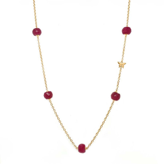 Gold chain 18k with RUBY stones