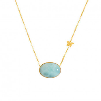 Gold chain 18k with Laramie stone