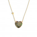 GOLD CHAIN WITH I CAN PENDANT HEART SHAPE ON BLACK SEASHELL