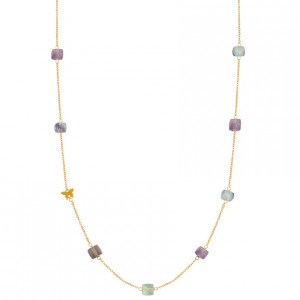 Gold chain 18k with tourmaline stones