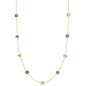 Gold chain 18k with tourmaline stones