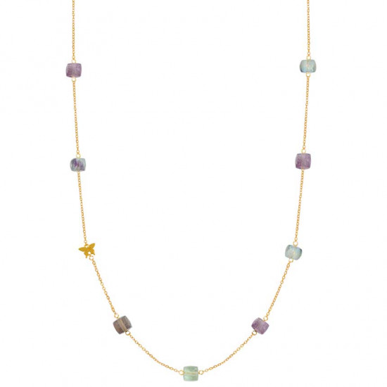 Gold chain 18k with tourmaline stones