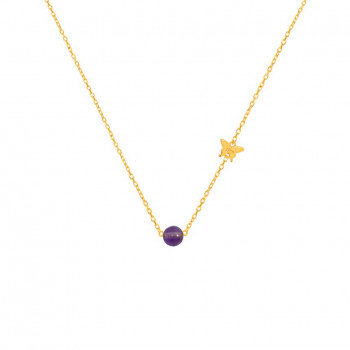 Gold chain 18k  with Amethyst stone