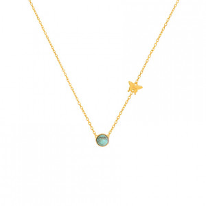 Planet gold chain 18k with turquoise stone