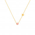 Planet gold chain 18k with rhodochrosite stone