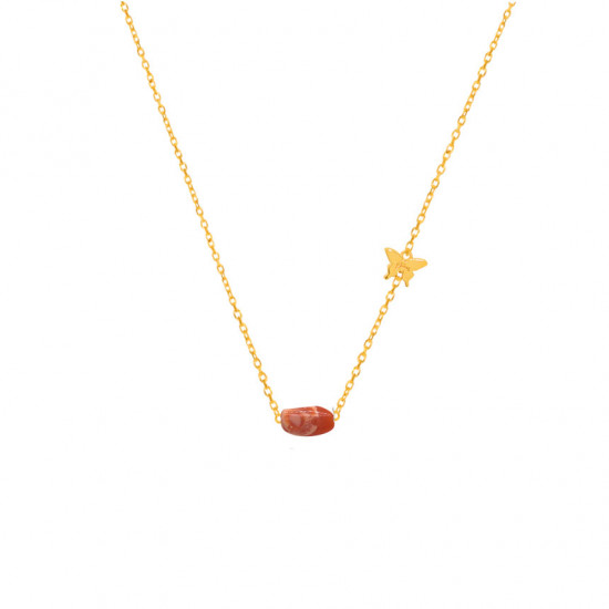 Gold chain 18k with fire opal stone