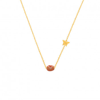 Gold chain 18k with fire opal stone