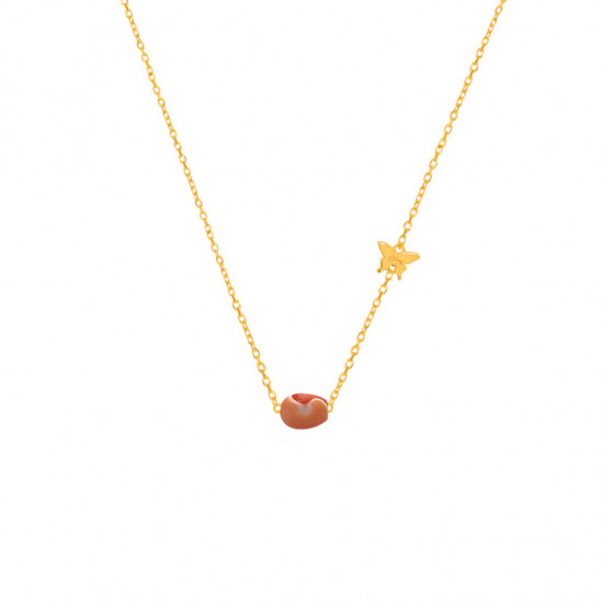 Gold chain 18k with fire opal stone
