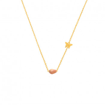 Gold chain 18k with fire opal stone