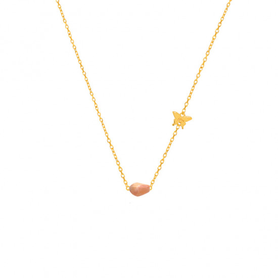 Gold chain 18k with fire opal stone