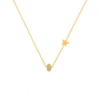 Gold chain 18k with yellow opal stone