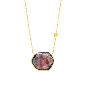 GOLD CHAIN 18K WITH TOURMALINE STONE