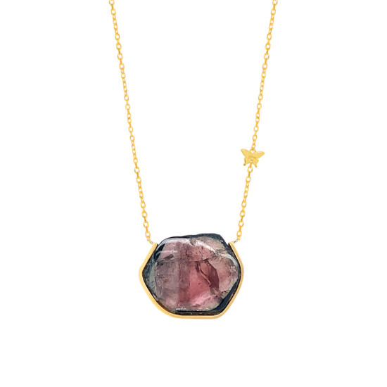 GOLD CHAIN 18K WITH TOURMALINE STONE GOLD CHAIN 18K WITH TOURMALINE STONE
