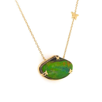 GOLD CHAIN 18K WITH AMONITE STONE