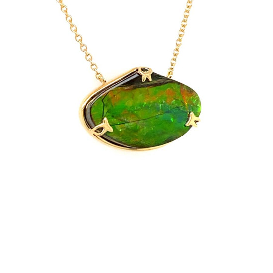 GOLD CHAIN 18K WITH AMONITE STONE
