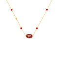 GOLD CHAIN 18K WITH BLOOD STONE AND RED AGATE STONES 