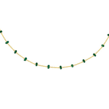 Gold chain 18k with  Emerals stones 