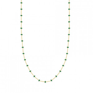 Gold chain 18k with  Emerals stones 