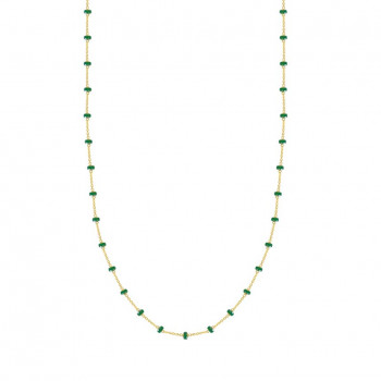 Gold chain 18k with  Emerals stones 