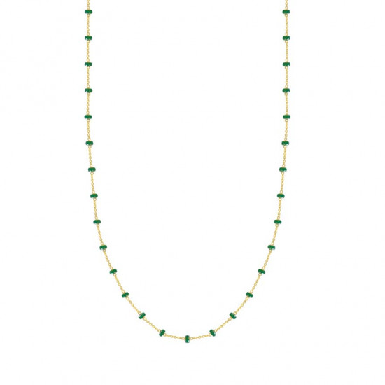Gold chain 18k with  Emerals stones 