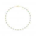 GOLD CHAIN 18K WITH EMERALS , Sapphire AND RUBI 