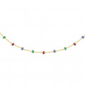 GOLD CHAIN 18K WITH EMERALS , Sapphire AND RUBI 