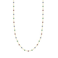 GOLD CHAIN 18K WITH EMERALS , Sapphire AND RUBI 