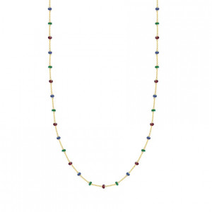 GOLD CHAIN 18K WITH EMERALS , Sapphire AND RUBI 