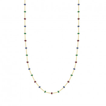 GOLD CHAIN 18K WITH EMERALS , Sapphire AND RUBI 