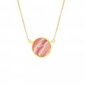 GOLD CHAIN 18K WITH A ROHODOCHROSITE STONE