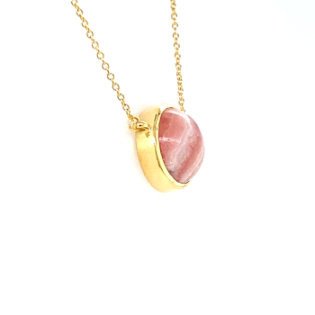 GOLD CHAIN 18K WITH A ROHODOCHROSITE STONE