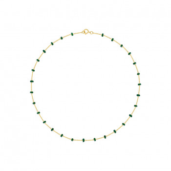 Gold chain 18k with  Emerals stones 