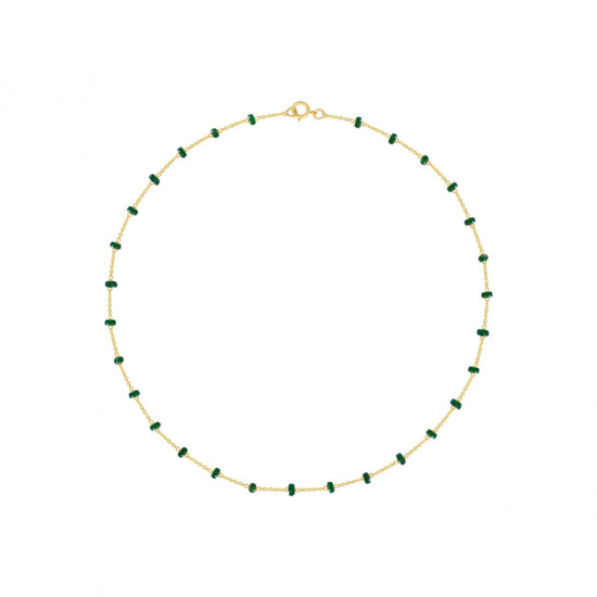 Gold chain 18k with  Emerals stones 
