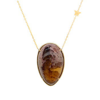 Gold chain 18k with Fire Opal 