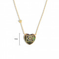 GOLD CHAIN WITH I CAN PENDANT HEART SHAPE ON BLACK SEASHELL